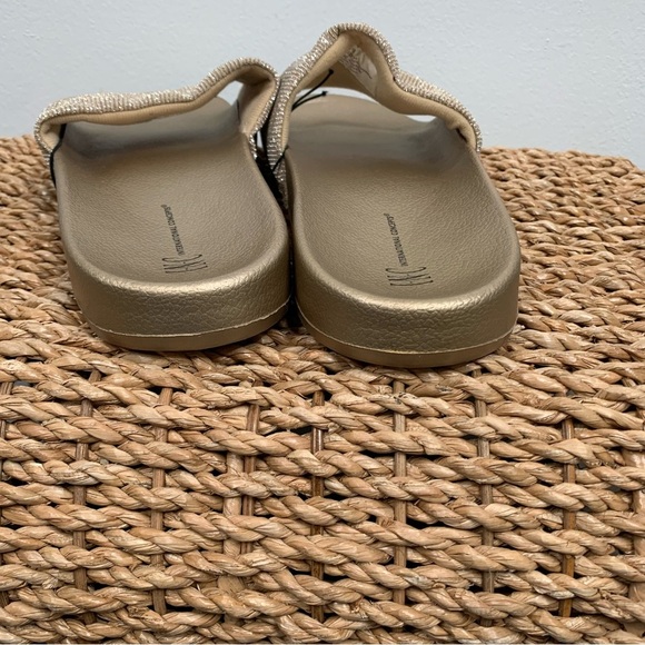 NEW INC International Concepts Gold Sparkle Slide Sandal XL 11/12‎ - Picture 5 of 7